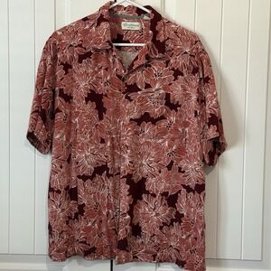 Roundtree &‎ Yorke Caribbean Silk Blend Floral Print Short Sleeve Sz XL Hawaiian
